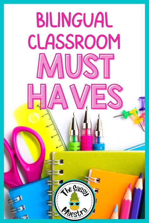 Bilingual Classroom Must Haves for 3rd, 4th, and 5th Grade Dual Immersion Classroom, Dual Language Spanish, Bilingual Teaching, Each One Teach One, Classroom Must Haves, Teacher Needs, Dual Language Classroom, Spanish Immersion, Academic Vocabulary