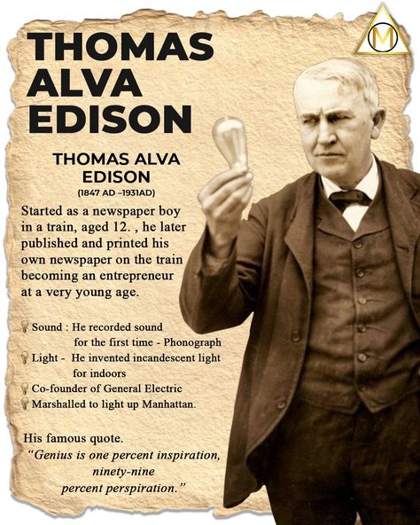 Thomas Edison Inventions, Thomas Edison Light Bulb, Edison Inventions, Photoshop Textures Backgrounds, Flash Card Template, Thomas Alva Edison, Alva Edison, Famous Inventors, Facts For Students