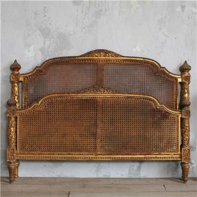 Gold Headboard, Cane Headboard, Vintage Headboard, Vintage Bed Frame, Design Gift Ideas, Vintage Headboards, Caned Headboard, Cane Furniture, English Decor