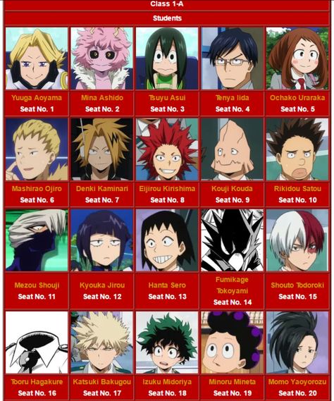 Class 1-A My Hero Academia Class B, My Hero Academia Characters Names, All Mha Characters, My Hero Academia Characters, Class 1 B, Mha Memes, Mha Dr, Sailor Scout, Class 1 A