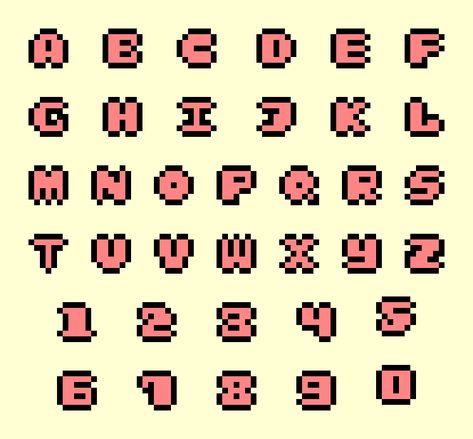 Retro Game Font 8x8 Pixels Pixel Art 8x8, Game Font, Pixel Font, Retro Game, 8 Bit, Retro Gaming, Pixel Art, Derby, Cross Stitch