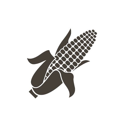 Corn Logos, Corn Stencil, Corn Vector, Maize Plant, Sgraffito Ideas, Corn Drawing, Corn Design, Field Corn, Ear Of Corn