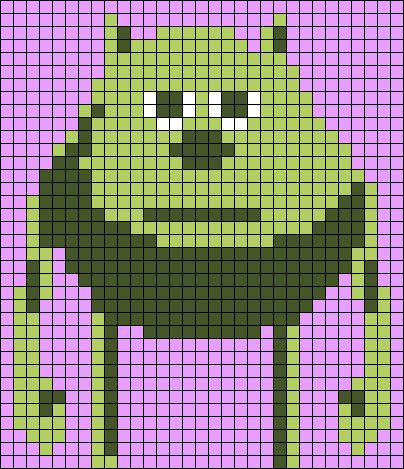 Alpha pattern #45431 variation #268910 | BraceletBook Shrek Alpha Pattern, Alpha Patterns Funny, Adventure Time Alpha Pattern, Funny Alpha Pattern, Pixel Art Crochet Pattern, Crochet Alpha Pattern Easy, Crochet Alpha Patterns, Funny Crochet Patterns, Alpha Pattern Crochet