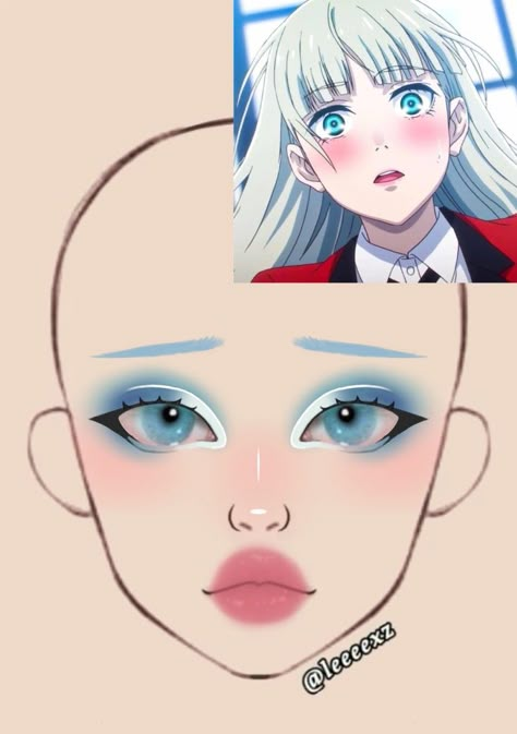 Skincare Headband, Ririka Momobami, Makeup Charts, Anime Eye Makeup, Funky Makeup, Makeup Pictorial, Anime Cosplay Makeup, Makeup Drawing, Makeup Cosplay