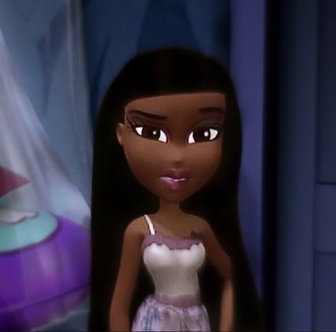 SASHA from bratz @chocolate thangg’ 🍫🍯✨ (THIS WAS MADE BY ME. GIVE CREDIT OR GET BLOCKED). Y2k Pfp Bratz, Bratz Pfp Black, Sasha Pfp Bratz, Bratz Sasha Icon, Dark Skin Bratz Doll, Sasha From Bratz, Sasha Bratz Pfp, Bratz Cartoon, Bratz Aesthetic