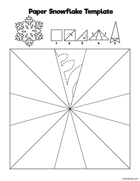 Paper Snowflake Template.pdf Italian Crafts, Paper Snowflake Template, Paper Snowflake Patterns, Snowflake Template, Crafts For School, Snowflake Patterns, Paper Snowflake, Paper Snowflakes, Free Paper