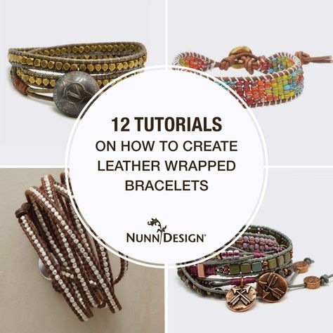 12 Tutorials on How to Create Leather Wrapped Bracelets  YouTube videos for leather wrapped bracelets started popping up in 2010, but the trend for these bracelets still goes on. You know that you still have a popular trend when Sundance Catalogue is offering these beauties for $190.00! I know that I still love this look!  Here are 12 tutorials to teach you how to create these beauties! Varieties of looks with very similar techniques! Diy Bracelet Tutorial, Leather Wrap Bracelet Tutorial, Leather Bracelet Tutorial, Wrap Bracelet Tutorial, Wrapped Bracelets, Sundance Jewelry Catalog, Sundance Jewelry, Handmade Leather Jewelry, Wrap Tutorial