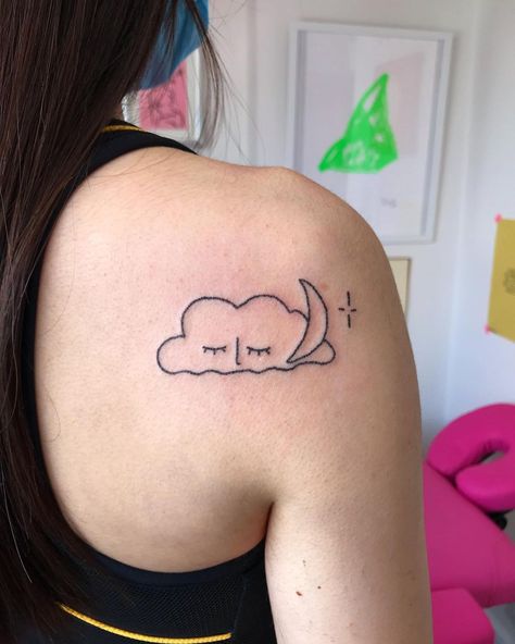 Handpoke tattooz’s Instagram profile post: “Loved doing this lil sleepy cloud ✨💫✨ a super cute custom for sinan , was so nice to meet u !! . . . . #handpoke #handpoketattoo…” Sleepy Tattoo, Hand Poked Tattoo, Hand Poke, So Nice, Nice To Meet, Infinity Tattoo, Body Art Tattoos, To Meet, Tatting