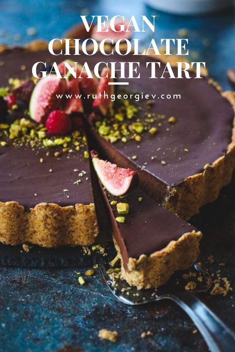 Dairy Free Chocolate Tart, Vegan Chocolate Tart Recipe, Vegan Chocolate Torte, Vegan Fruit Tart Recipe, Fancy Gluten Free Desserts, Gluten Free Chocolate Tart, Vegan Fruit Tart, Gluten Free Tart Recipe, Gluten Free Tart