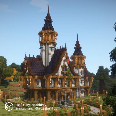 Fantasy Manor House, Fantasy Manor, Minecraft Medieval Village, Buildings Minecraft, Castle Village, Minecraft Medieval House, Minecraft Shops, Minecraft Mansion, Minecraft Structures