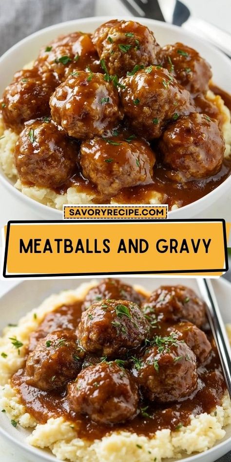 Craving a hearty dish that warms the soul? This Meatballs and Gravy Recipe transforms simple ground beef into a comforting meal your family will love. Perfect for weeknight dinners, it’s a must-try! Save this recipe for your next cooking adventure and savor the deliciousness later! Meatball Gravy Recipe, Meatballs And Gravy Recipe, Healthy Meatball Recipe, Easy Meatballs, Homemade Meatballs Recipe, Ground Beef Meatballs, Easy Gravy Recipe, Meatball Dishes, Savory Meatballs