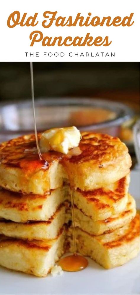 These good old-fashioned pancakes are fluffy, easy to make, and perfect for breakfast. With a simple pancake batter made from pantry staples, you can enjoy a stack of homemade pancakes in minutes. Ideal for weekend mornings or special brunches, serve with butter and syrup for a classic breakfast treat! December Breakfast Ideas, Easy Pancake Batter, Old Fashioned Pancake Recipe, Old Fashioned Pancakes, Simple Pancake, Fluffy Pancake Recipe, Homemade Pancake Recipe, The Food Charlatan, Pancakes From Scratch