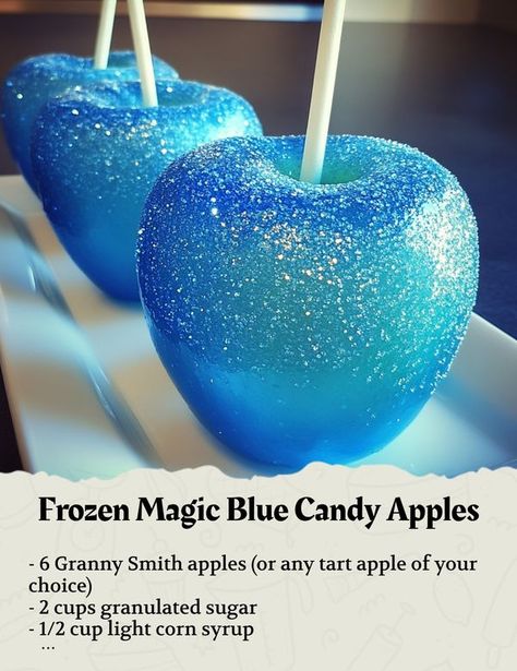 Sweet Ocean Candy Apples, Foods To Sell, Hijiri Byakuren, Candy Apples Recipe, Colored Candy Apples, Splatoon Food, Blue Candy Apples, Divinity Candy, Gourmet Candy Apples