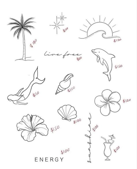 Small Covering Tattoos, Cali Inspired Tattoos, Summer Holiday Inspired Tattoos, Simple Island Tattoo, Dainty Vacation Tattoos, Cool Beach Tattoos, Beachy Drawings Ideas, Beachy Finger Tattoos, March Flash Tattoos