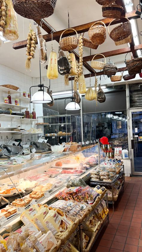 Italian foods Italian Sandwich Shop Interior, Italian Store Design, Italian Deli Aesthetic, Italian Deli Design, Deli Aesthetic, Italian Sandwich Shop, Italian Delicatessen, Deli Decor, Deli Design