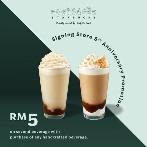 Anniversary Promotion Design, Drink Poster Design, Starbucks Promotion, Anniversary Poster, Drink Poster, Product Marketing, Cafe Menu, Promotional Design, Drink Ideas