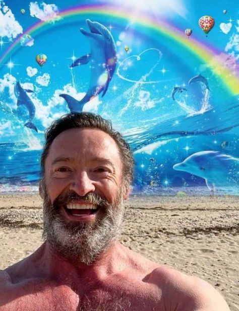 Hugh Jackman And His Kids, Silly Hugh Jackman, Funny Hugh Jackman, Hugh Jackman Selfie, Logan Howlett Wallpaper, Funny Wolverine, Young Wolverine, Young Hugh Jackman, Young Ryan Reynolds