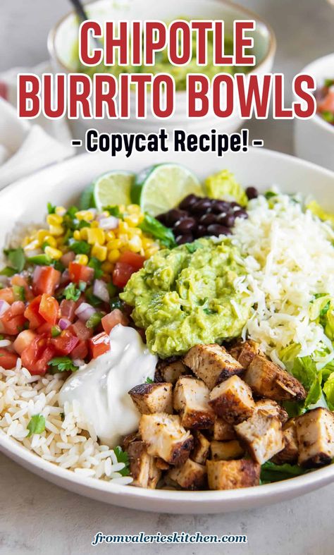 Burritos Chipotle, Yum Bowls, Chipotle Burrito Bowl, Chipotle Recipes, Chipotle Burrito, Restaurant Recipes Famous, Goals 2025, Chicken Bowl Recipe, Burrito Bowls Recipe