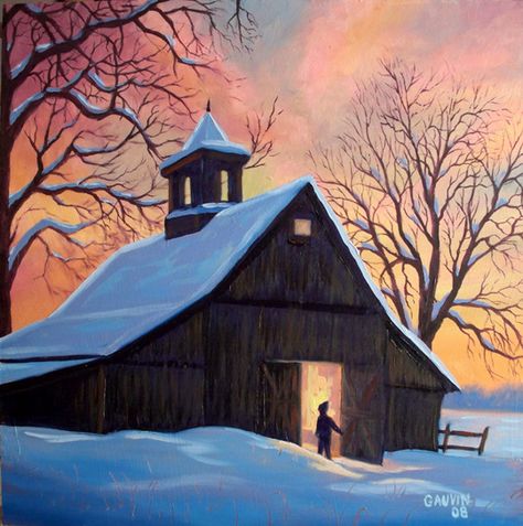 December 1, 2014 Landscape Simple, Paintings Simple, Snow Ideas, Intense Art, Winter Paintings, Snow Painting, Simple Paintings, Landscape Snow, Easy Landscape