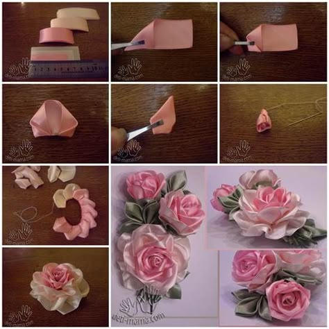 DIY Pretty Satin Ribbon Rose--> http://wonderfuldiy.com/wonderful-diy-pretty-satin-ribbon-rose/ Tutorial Sulaman Pita, Sulaman Pita, Satin Ribbon Roses, Ribbon Rosettes, Ribbon Embroidery Tutorial, Satin Ribbon Flowers, Fabric Flower Tutorial, Ribbon Art, Fabric Flowers Diy