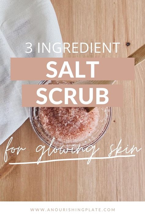 Diy Salt Scrub Recipe, Scrub For Glowing Skin, Homemade Salt Scrub, Himalayan Salt Scrub, Salt Scrub Diy, Salt Scrub Recipe, Diy Body Scrub Recipes, Sea Salt Body Scrub, Sea Salt Scrubs