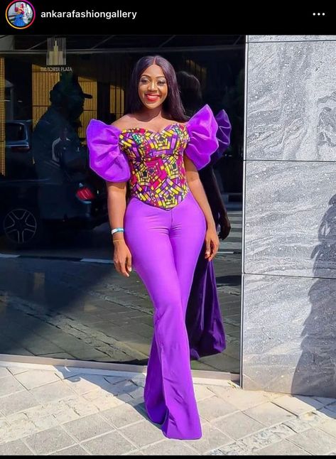 Corset Top And Trousers Outfit, Ladies Trousers And Top African Wear, African Pants Suit For Women, Ankara Corset Top, Trouser And Top For Ladies, Ankara Blouses, Ankara Jumpsuit, Modest Dresses Fashion, Cowgirl Dresses