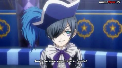 Ciel aka Smile Black Butler Book of Circus Black Butler Book Of Circus, Yes My Lord, Book Of Circus, Black Bulter, Black Butler 3, Sebastian Michaelis, Black Butler Anime, Butler Anime, Black Butler Kuroshitsuji