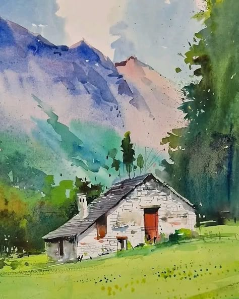 Milind Mulick, Loose Watercolor Paintings, Canvas Art Painting Abstract, Watercolor Scenery, Watercolor Art Landscape, Watercolor Blog, Sketch It, Watercolor Beginner, Japanese Art Prints