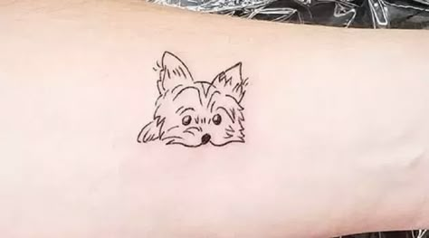 Yorkie Line Tattoo, Silky Terrier Tattoo, Tiny Yorkie Tattoo, Morkie Dog Tattoo, Yorkie Silhouette Tattoo, Yorkie Dog Tattoo, Yorkiepoo Tattoo, Yorkie Tattoo Outline, Yorkie Line Drawing