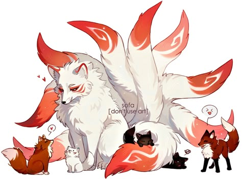 Cool Animes, Fox Artwork, Mystical Animals, Mythical Animal, Warrior Cats Art, Canine Art, Fantasy Animals, Cute Animal Drawings Kawaii, Creature Drawings