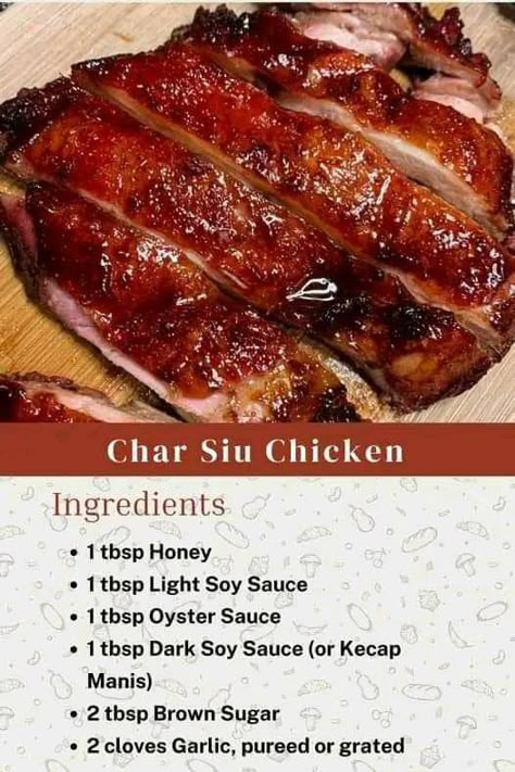 Chicken Char Siu, Chicken Tocino, Picky Bits, Char Siu Chicken, Char Sui, Best Marinade, Recipes With Soy Sauce, Chicken Roast, Kecap Manis