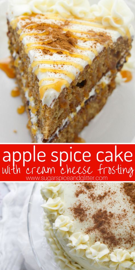 Apple Spice Layer Cake with Cream Cheese Frosting, a delicious fall dessert that will impress your guests and is super easy to make and decorate #apple #cake #falldessert Apple Spice Layer Cake, Spice Layer Cake, Apple Spice Cake, Recipe For Christmas, Spice Cake Recipes, Apple Cakes, Apple Recipe, Apple Spice, Cake With Cream Cheese Frosting