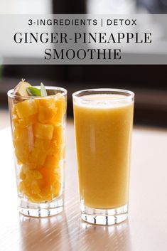 Pineapple And Ginger Smoothie, Pineapple Recipes Healthy, Pineapple Ginger Smoothie, Pineapple Smoothie Healthy, Smoothie With Water, Pineapple Breakfast, Ginger Pineapple, Smoothies Bowls, Smoothies Vegan