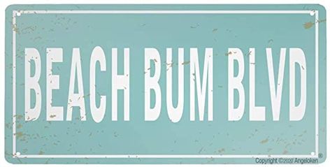 Amazon.com: Angeloken Retro Metal Sign Vintage Tin Sign Beach Bum BLVD Sign for Plaque Poster Cafe Wall Art Gift 12 X 6 INCH: Posters & Prints Poster Cafe, Beachy Room Decor, Beach Room Decor, Beach Art Prints, Surf Room, Beach Wall Collage, Beachy Room, Cafe Wall Art, Summer Deco