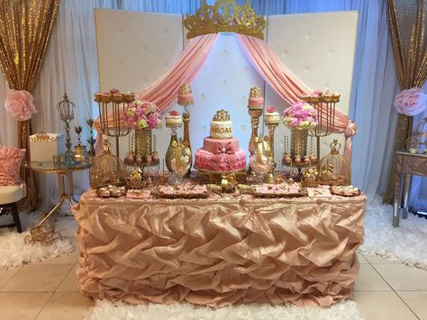 Princess Baby Shower Baby Shower Party Ideas | Photo 1 of 39 | Catch My Party Princess Wall Decor, Crown Wall Decor, Ballerina Baby Showers, Princess Theme Birthday, Princess Party Decorations, Royal Baby Showers, Baby Shower Party Ideas, Crown Gold, Shower Party Ideas