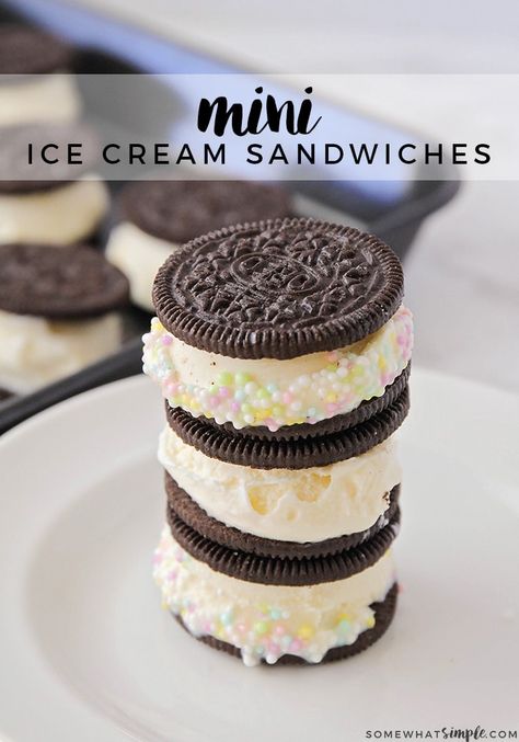 A homemade ice cream cookie sandwich is easy to make and it is completely delicious! Ice cream sandwiches are creamy and refreshing and they totally satisfy my sweet tooth. #icecream #icecreamsandwich #cookieicecreamsandwich Oreo Ice Cream Sandwich, Cookie Ice Cream Sandwich, Cookie Ice Cream, Cookie Sandwich, Oreo Ice Cream, Spring Games, Ice Cream Cookie Sandwich, Delicious Ice Cream, Spring Printables