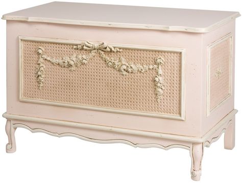 French Toy Chest in Provence Pink Finish Cabin 10, French Country Decorating Living Room, Toy Chests, Nursery Toys, Dream Furniture, Country Decorating, Playroom Ideas, Furniture Finishes, French Country Decorating