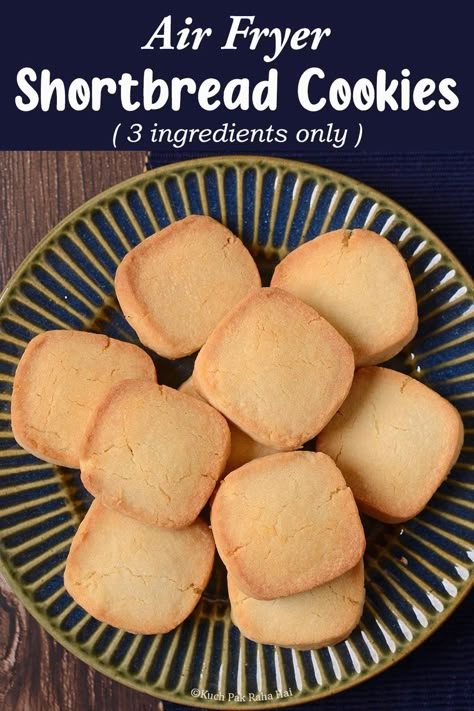 Air fryer Cookies (3 ingredients) Cookies 3 Ingredients, Air Fryer Cookies, Airfry Recipes, Air Fryer Cake Recipes, Air Fryer Cake, Air Fryer Baking, Eggless Cookie Recipes, Air Fryer Recipes Dessert, Air Fryer Recipes Snacks