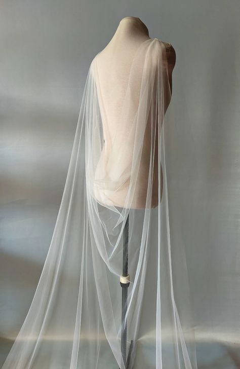 Bespoke Bridal Cape Veil Fairytale Wedding Accessory Soft Draped Tulle Wedding Cape Modern & Romantic Veil Alternative Custom Length - Etsy Finland Tulle Texture, Bridal Cape Veil, Veil Alternative, Modern Veil, Drape Veil, Dramatic Veil, Romantic Veil, Unique Veil, Cape Veil