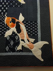 My Quilt Diary: The Gala quilt is done! Fish Quilts, Embroidery Fish, Japanese Quilt Patterns, Japanese Quilting, Asian Quilts, Fish Quilt, Quilt Club, Japanese Patchwork, Japanese Quilts