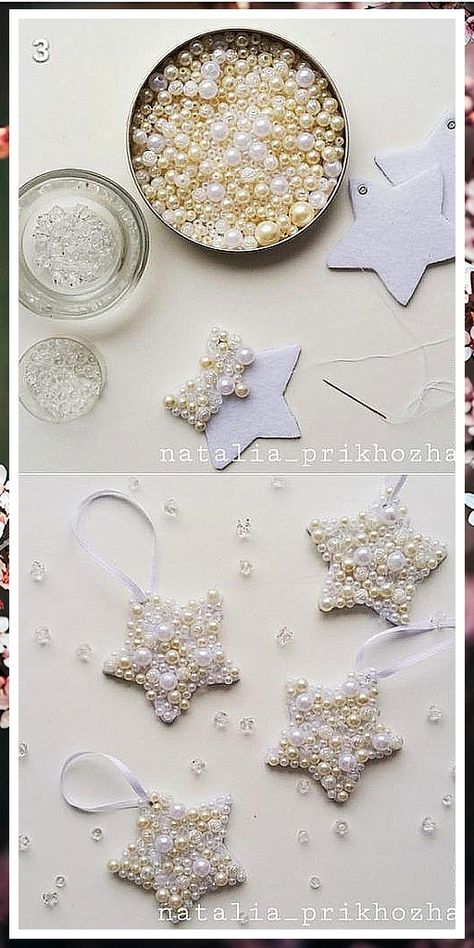 Christmas Ornaments - The awesome habits of Smart Consumers - find everything you ever needed and get them today. Click to Visit! Jul Diy, Easy Christmas Ornaments, Diy Christmas Ornaments Easy, Ornament Craft, Pearls Diy, Star Christmas, Easy Christmas Diy, Christmas Ornament Crafts, Noel Christmas