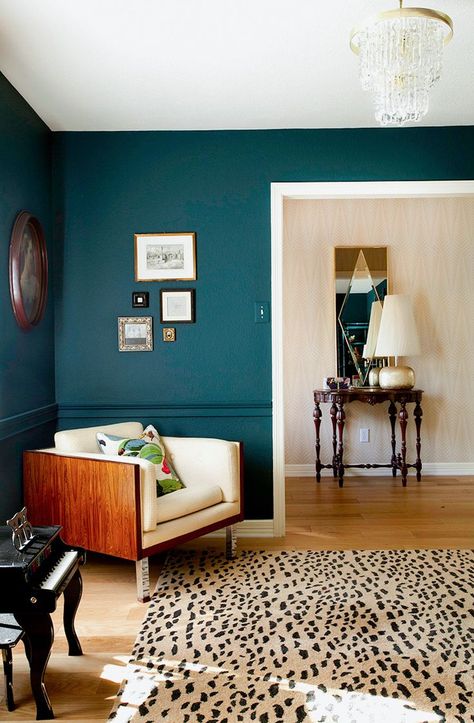 These 13 Teal Paint Colors Will Instantly Brighten up Any Room Popular Living Room Colors, Teal Paint Colors, Teal Rooms, Teal Living Rooms, Popular Living Room, Living Room Wall Color, Room Wall Colors, Teal Walls, Room Color Schemes