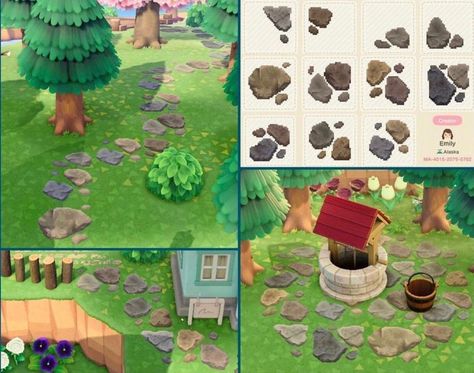 Animal Crossing Custom Design Codes Path, Stepping Stone Path Animal Crossing, Acnh House Path, Animal Crossing Stepping Stone Design, Animal Crossing Design Codes Stone Path, Anch Paths Stone, Concrete Acnh Code, Animal Crossing Design Codes Paths Stone, Animal Crossing Stepping Stone Path