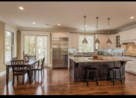 Raised Ranch Kitchen, Open Kitchen Concept, Hdb Kitchen, Split Level Kitchen, Split Level Kitchen Remodel, Modern Kitchen Open, Open Floor Plan Kitchen, Split Level Remodel, Kitchen Concept