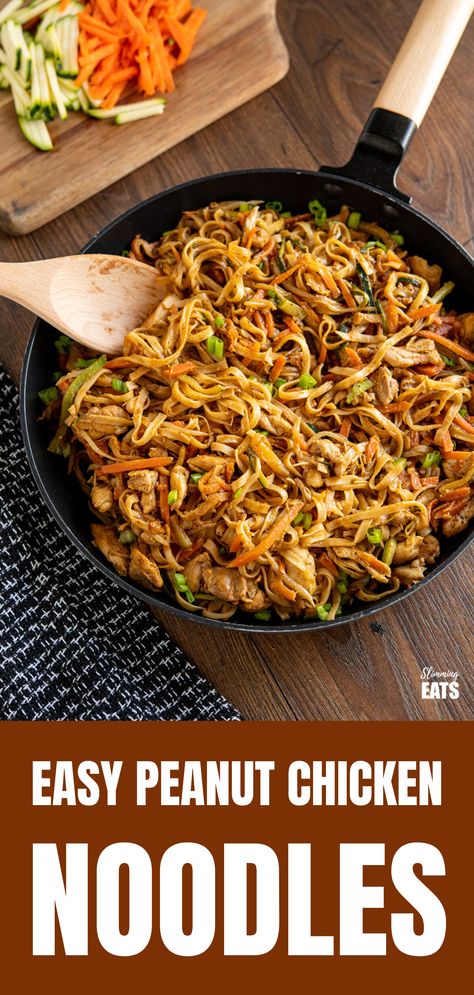 Peanut Chicken Noodles, Easy Peanut Chicken, Stir Fry With Chicken, Peanut Sauce Chicken, Chicken Stir Fry With Noodles, Peanut Sauce Noodles, Peanut Butter Chicken, Noodle Stir Fry, Thai Peanut Chicken