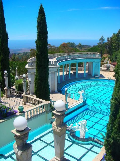 Hearst Castle Pool, Hearst Castle, San Simeon, Luxury Pools, Dream Pools, Luxury Homes Dream Houses, Outdoor Swimming, Cool Pools, Pool Designs