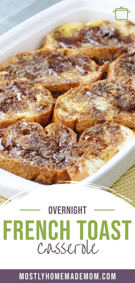 Oven Baked French Toast Overnight, French Bread French Toast Casserole, Bored Recipes, Overnight Baked French Toast, Overnight French Toast Bake, Oven Baked French Toast, Oven French Toast, Overnight French Toast Recipe, Overnight French Toast Casserole