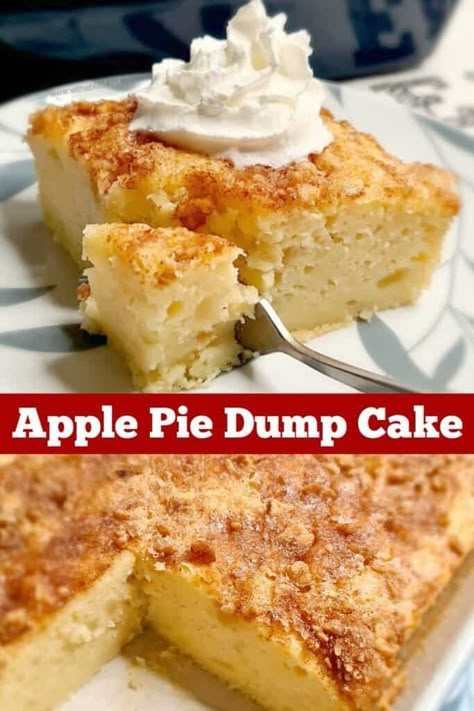 Dump Cake With Pie Filling, Cake With Pie Filling, Apple Dump Cake With Pie Filling, Apple Pie Dump Cake, Apple Dessert Recipes Easy, Apple Cake Recipe Easy, Apple Dump Cake Recipe, Cake Pineapple, Apple Pie Cake