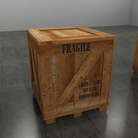 Crate Digging Aesthetic, Shipping Crate Ideas, Wooden Crate With Lid, Star Wars Cargo Crate, Sci Fi Crate, Wooden Shipping Crates, Wooden Crate Boxes, Crate Coffee Table, Crate Table