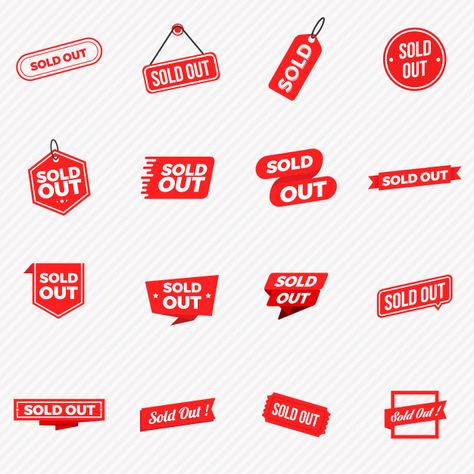 Collection of sold out banners, labels, stamps, and signs Premium Vector Sold Out Poster Design, Sold Out Poster, Sold Out Logo, Sale Icon, Shop Vector, Yellow Business Card, Glowing Background, Sold Out Sign, Business Banner